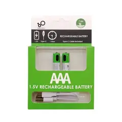 SmarToools AAA Rechargeable Battery (2 Pcs Set) – Type-C USB Rechargeable 1.5V Lithium Battery